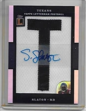 2008 Topps Letterman Patches "T" Autograph Refractors #APSS Steve Slaton 7/9