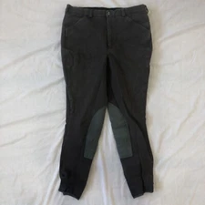 Tuff Rider Womens Pull On Breeches Riding Pants Charcoal Gray Size 32 Equestrian