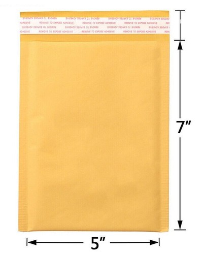 5'' x 7'' Kraft Bubble Mailers Padded Envelopes (50 Pack) - Picture 4 of 6