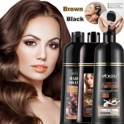 MS DEAR 500ml Natural Herbal Permanent Hair Dye Instant Fast Hair Dye Color Shampoo UK