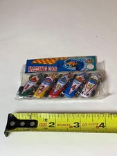 Vintage 5 Pack of Mini Tin Race Cars Made in Japan. New in sealed package