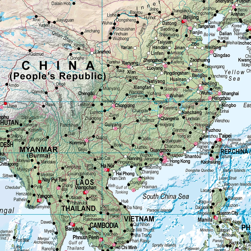 Large World Physical Wall Map 1:20m,  Detailed Map of Earths Physical Features - Image 3 of 4