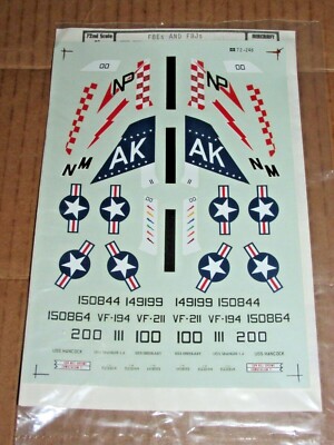 Microscale Decal ~ F8Es and F8Js ~ 72nd scale ~ #72-246 ~ USA ~ NEW