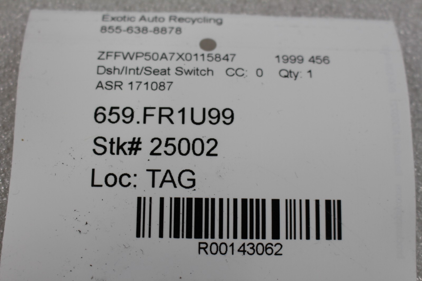 Ferrari 575. 550, 456, ASR Switch, Used, P/N 171087