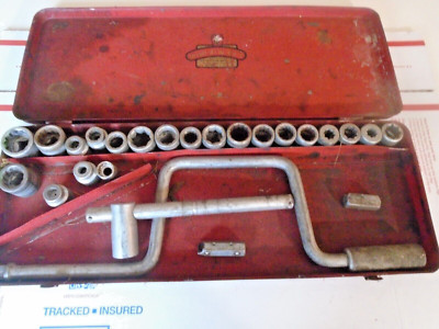 Vintage Keystone 1/2''  Socket Set Original Box USA 830C no ratchet sae