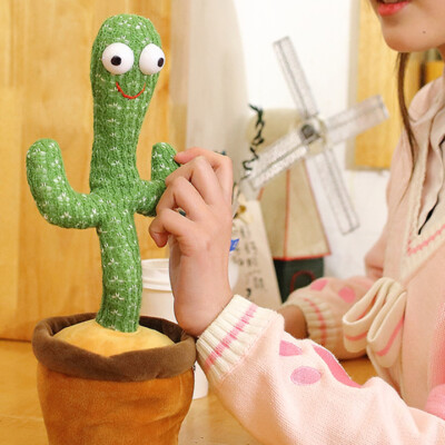 #ad Tiktok Dancing Cactus Repeat Talking Plush Toy Singing Education Decor For Kids $12.99