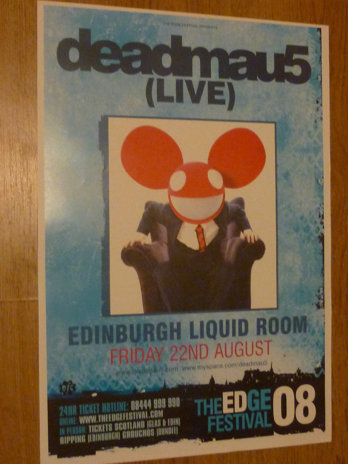 deadmau5 Edinburgh 2008 Concert Poster