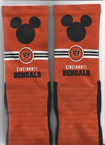 NEW Deluxe Cincinnati Bengals Socks Disney Mickey Logo Super Bowl LVI Rams RARE! - Picture 2 of 6