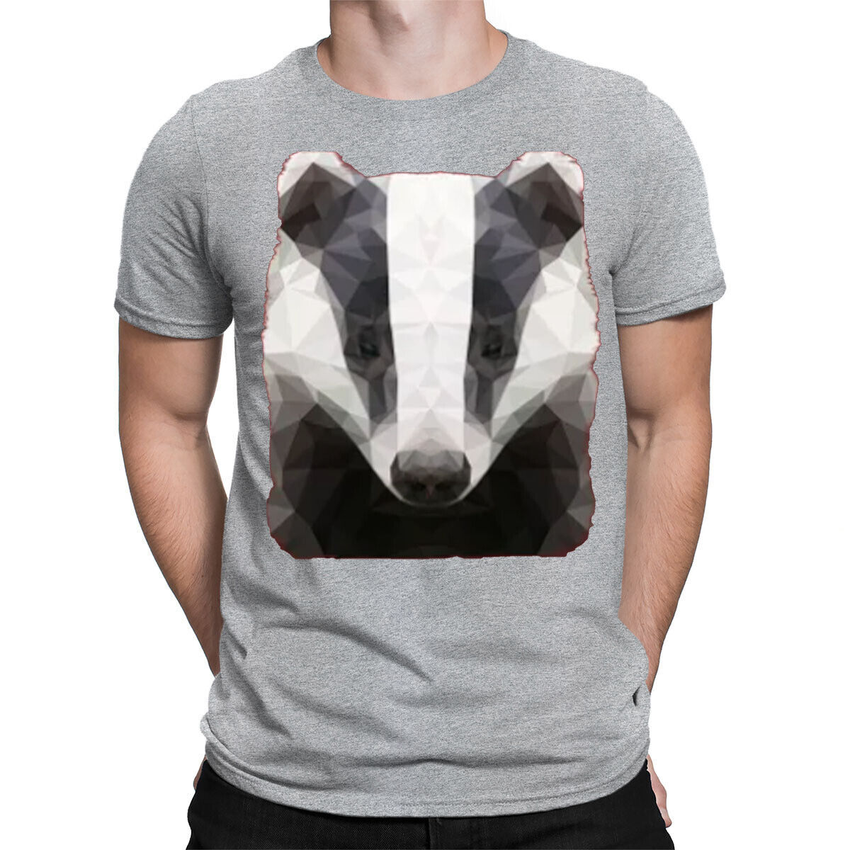 T-shirt Top Badger Animal Face Ani Mates Divertenti Novità Uomo - Foto 11