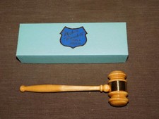 VINTAGE 8" LONG MARION-KAY BROWNSTOWN IND MADAM PRESIDENT WOOD GAVEL IN BOX