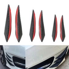6Pcs/set Carbon Fiber Style Car Front Bumper Lip Splitter Body Spoiler Canards 