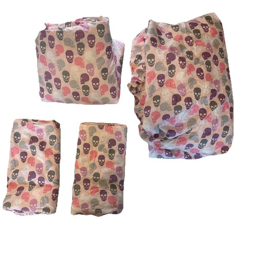Happy Halloween Skull Sheet Set King Pink Purple