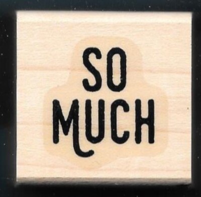 SO MUCH PRINT FONT inside card words gift tag Stampin' Up! wood RUBBER STAMP