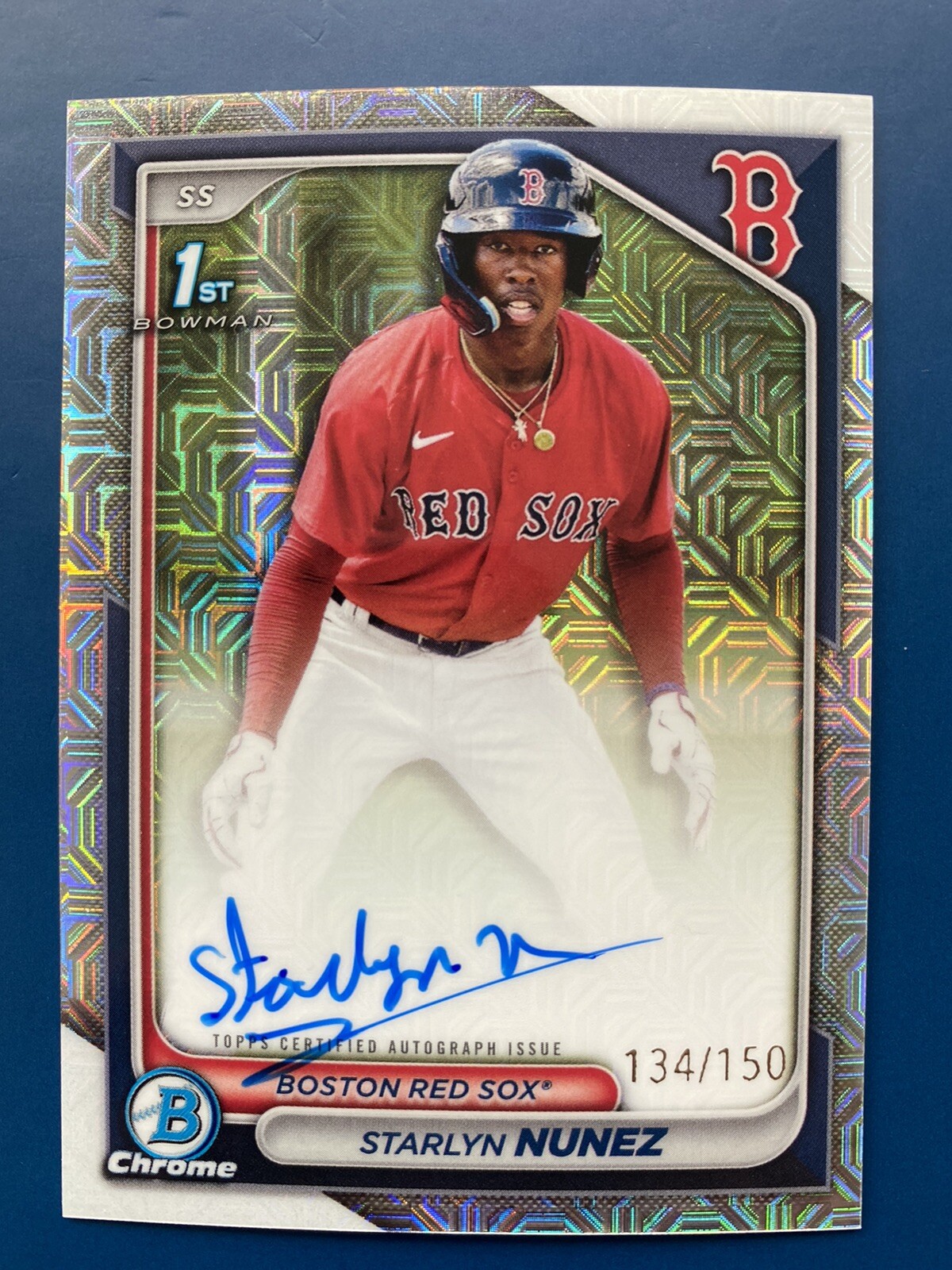 2024 Bowman Chrome Starlyn Nunez HTA Choice Refractor Auto /150 Red Sox 1st