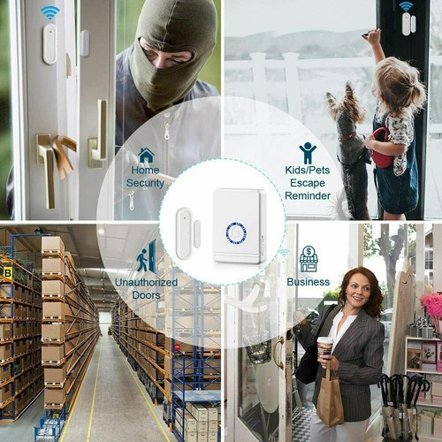 Alerta de entrada magnética de puerta abierta inalámbrica 48 sintonización flash LED seguridad para perro - Imagen 12 de 12