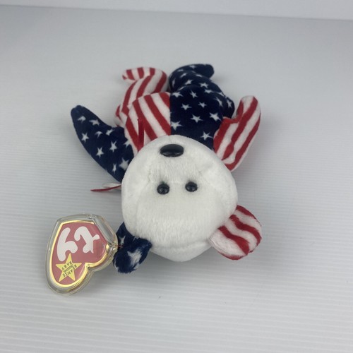 Vintage TY Spangle Original Beanie Babies Vintage 1999 Plush White Face Bear Tag - Picture 4 of 14