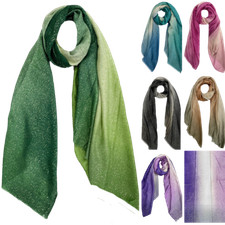 Damen Weicher Winter Glitzer Schal Tuch 180x90 cm Stola Halstuch Fransen 2346