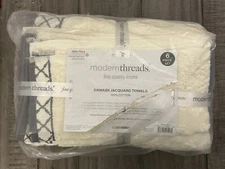 Modern Threads 6-Piece Damask Jacquard/Solid Ultra Soft 550GSM 100% Combed Cotto