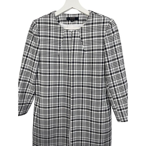 Alex Marie Jacket Womens Plaid Checkered Preppy Old Money Coat Black Gray Size 4 - Picture 2 of 13