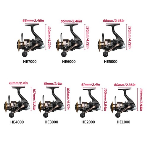 HE1000-7000 Reel 5.2:1 Gear Ratio Fishing Reel 22LBs Drag - Picture 8 of 22