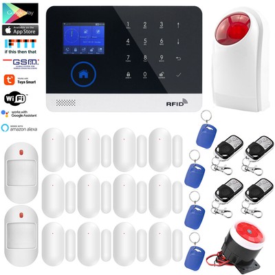 Q03 APP IP WiFi+GSM+RFID Wireless Smart Home Security Alarm System+Amazon Alexa