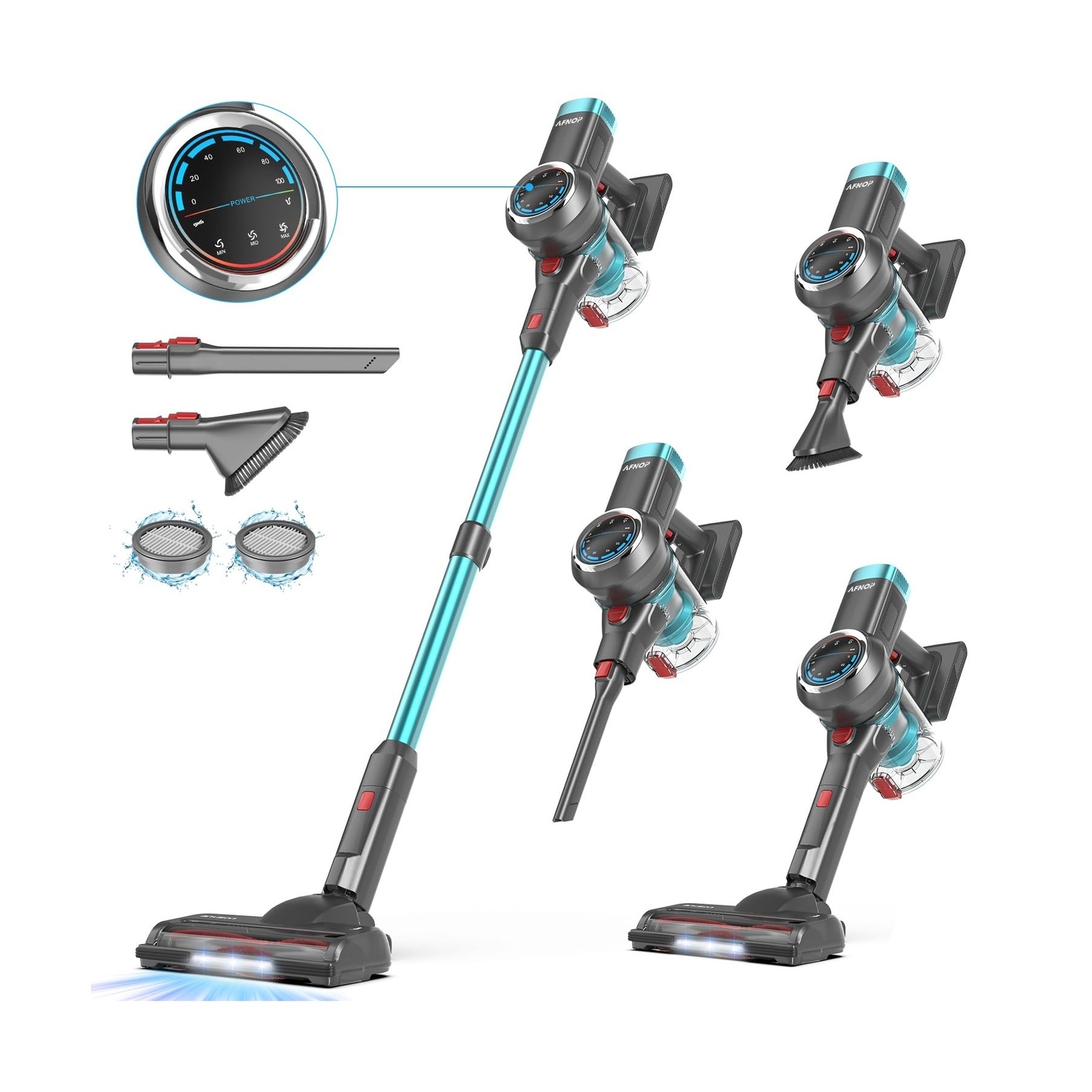 Cordless Vacuum Cleaenr, 500W/40Kpa/60Mins Vacuum Cleaners for Home, Self-sta...