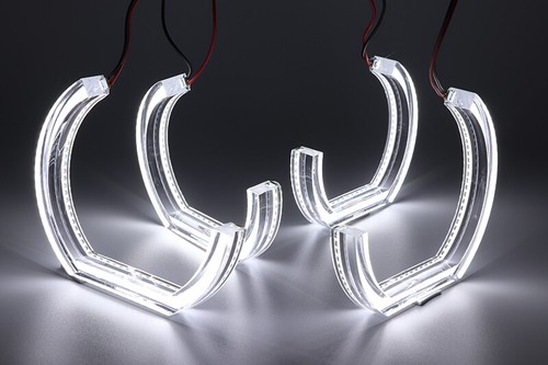 4x M Style White Acrylic LED Angel Eye Halo Rings Kit for BMW E91 E90 LCI Xenon - Picture 17 of 23