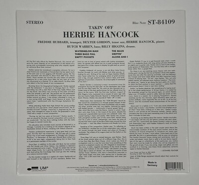 Herbie Hancock Takin' Off Reissue LP Blue Note ST-84109 Europe