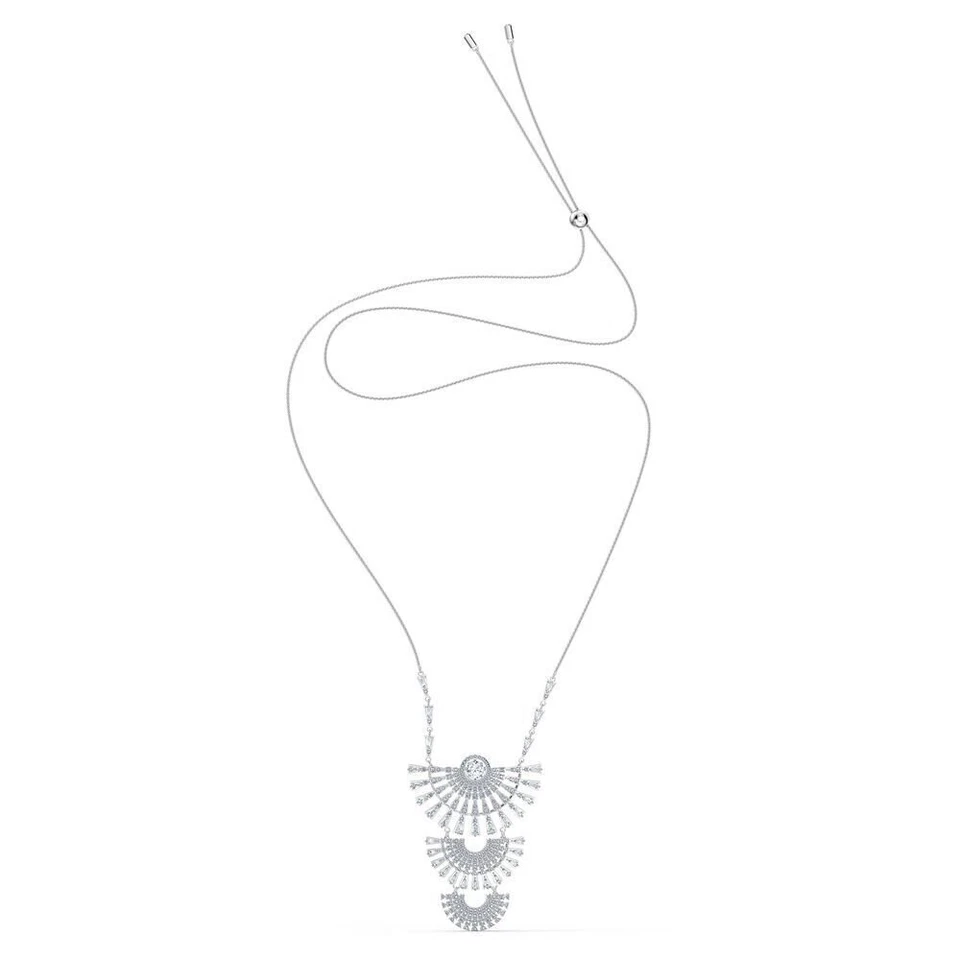 Collar Swarovski Brillante Danza Cuadrante Grande Blanco Chapado en Rodio 5564432 Foto 2 de 4