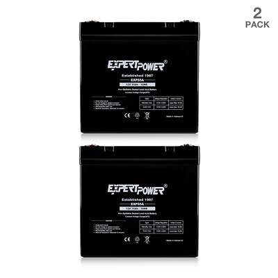 #ad 2 Pack ExpertPower 12V 50Ah 55Ah Rechargeable AGM Sealed Lead Acid Battery $230.99