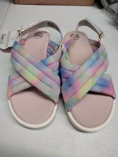 Wonder Nation Rainbow Pink Sandals Comfortable Adjustable Strap Girls Size 2