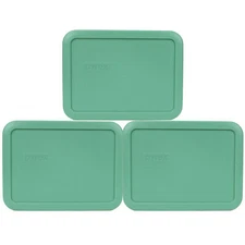 Pyrex 7210-PC Rectangular Green Replacement Lid Cover Made in USA (3-Pack)