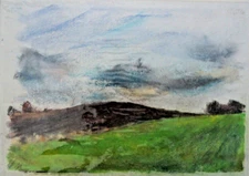 Franz Ehmke*1928 -2018 DDR Painter Field in Lübars at the Easter Spring