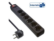 InLine Multi-Outlet 6x Shucko with Network Switch Protection Black 1.5m 16461P