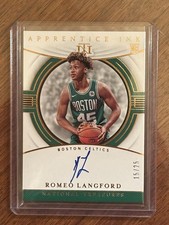 2019-20 National Treasures Romeo Langford Apprentice Ink RC Gold Auto Spurs /25