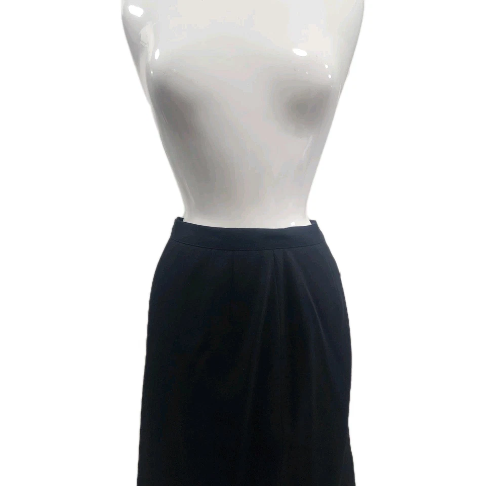 Vtg Giorgio Armani Collezioni Women 42 8 Black 100% Wool Skirt Pencil Italy Made