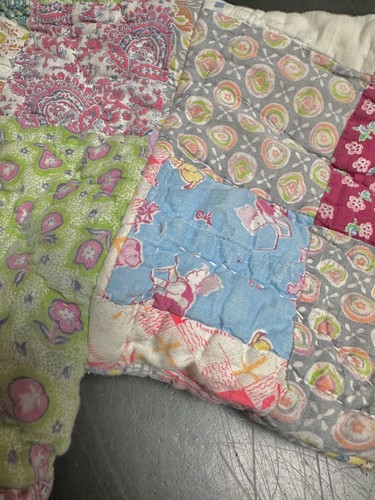 Cappotto Coperta Collo Scialle Trapunta Patchwork Vintage Fatto a Mano Rielaborato Anni 30 Taglia OS - Foto 20 di 23