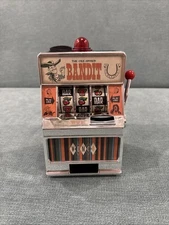Slot machine Wemco miniature one armed bandit - Used - Coins - Works Great!
