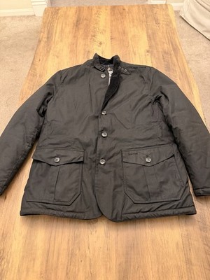 Barbour Winter Lutz Wachsjacke, gesteppt, schwarz, Large, Herren