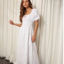 NWT Tuckernuck Faithfull the Brand Maurelle Dress Plain White Size M