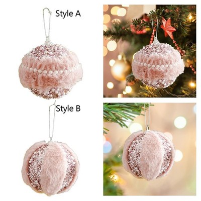 Rosa Weihnachten Pelzkugel Ornament Weihnachtsdeko für Hochzeit Schlafzimmer Büro