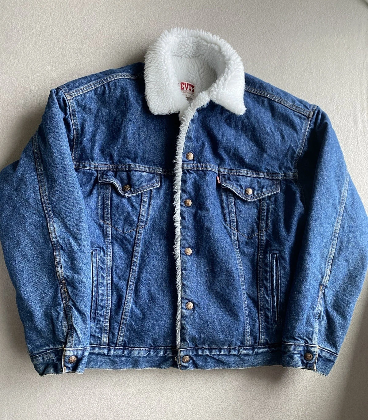 Vintage Levi’s Sherpa Lined Denim Jacket Made in USA 1982 Men’s Size L