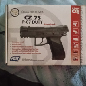ASG CZ 75 P-07 Duty CO2 Blowback .177 BB Air Pistol Box For 328 FPS MPN 25020821