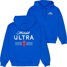 Michelob Ultra Classic Logo Blue Front and Back Print Hoodie Blue