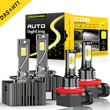 D3S H11 LED Headlight High/Low Beam Fog Super Bright Light Replace HID Xenon