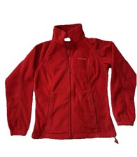 Columbia Benton Springs Fleece Jacket Women s Small Red Full Zip Lightweight