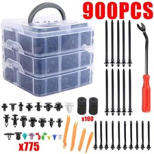 900&times; Car Body Plastic Auto Fasteners Push Trim Clips Pin Rivet Bumper Kits NEW