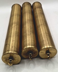 Grandfather Clock Complete Weights Set Of Three 9.25" L Approx. 4.5 Lb Ea