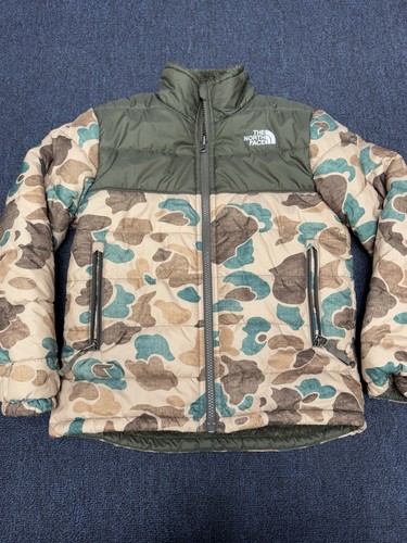 The North Face Mount Chimborazo Reversible Boy's Puffer Coat Jacket Size S Camo