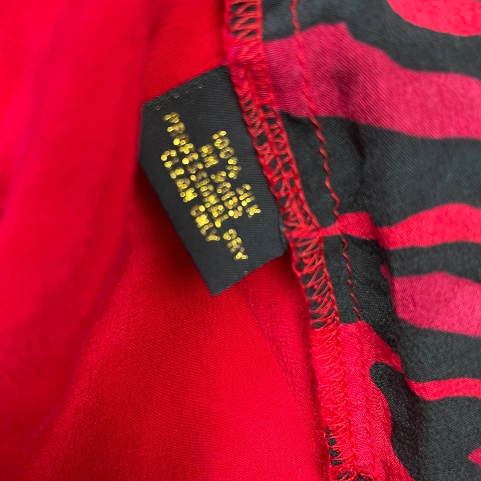 Top Bob Mackie vintage para mujer extra grande rojo sin mangas leopardo elástico cuello redondo Foto 4 de 4